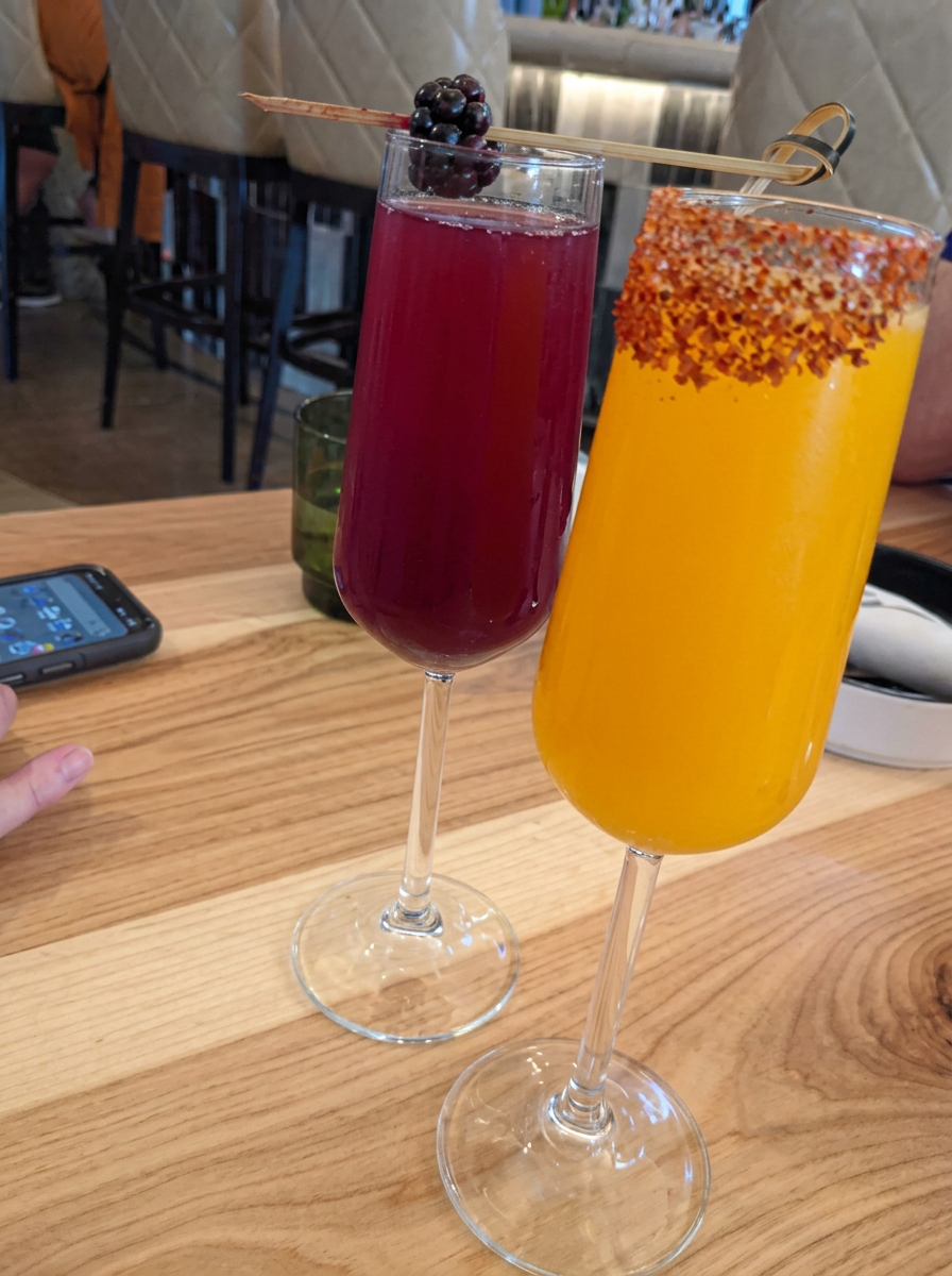 Bright brunch mimosas at The Plate’D Social